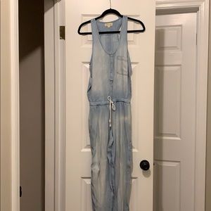 Light Blue Cotton Jumpsuit